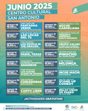 El frio no nos detiene: Aqu&iacute; est&aacute; la cartelera de junio en el Centro Cultural San Antonio