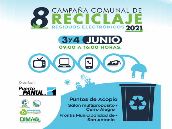 San Antonio desarrollar&aacute; la Octava Campa&ntilde;a Comunal de Reciclaje de Residuos Electr&oacute;nicos el pr&oacute;ximo 3 y 4 de junio