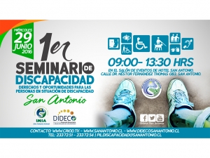Municipalidad de San Antonio invita a participar en 1er Seminario de Discapacidad